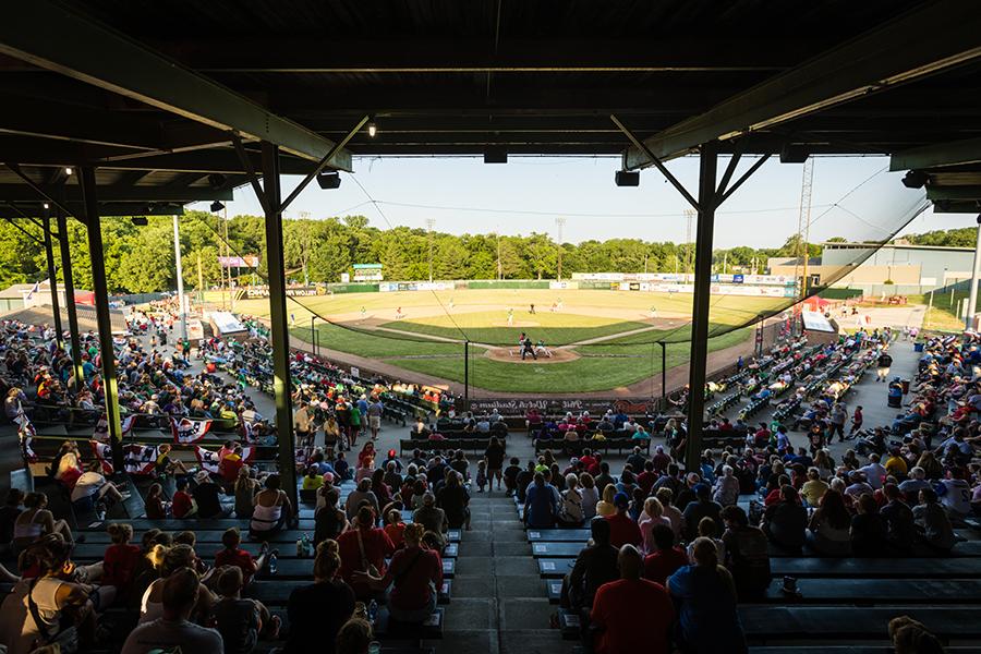 Northwest employees, students, alumni and friends annually fill the historic Phil Welch Stadium in St. Joseph for Northwest Night at the St. Joseph Mustangs. (Photo by Lauren Adams/Northwest Missouri State University)